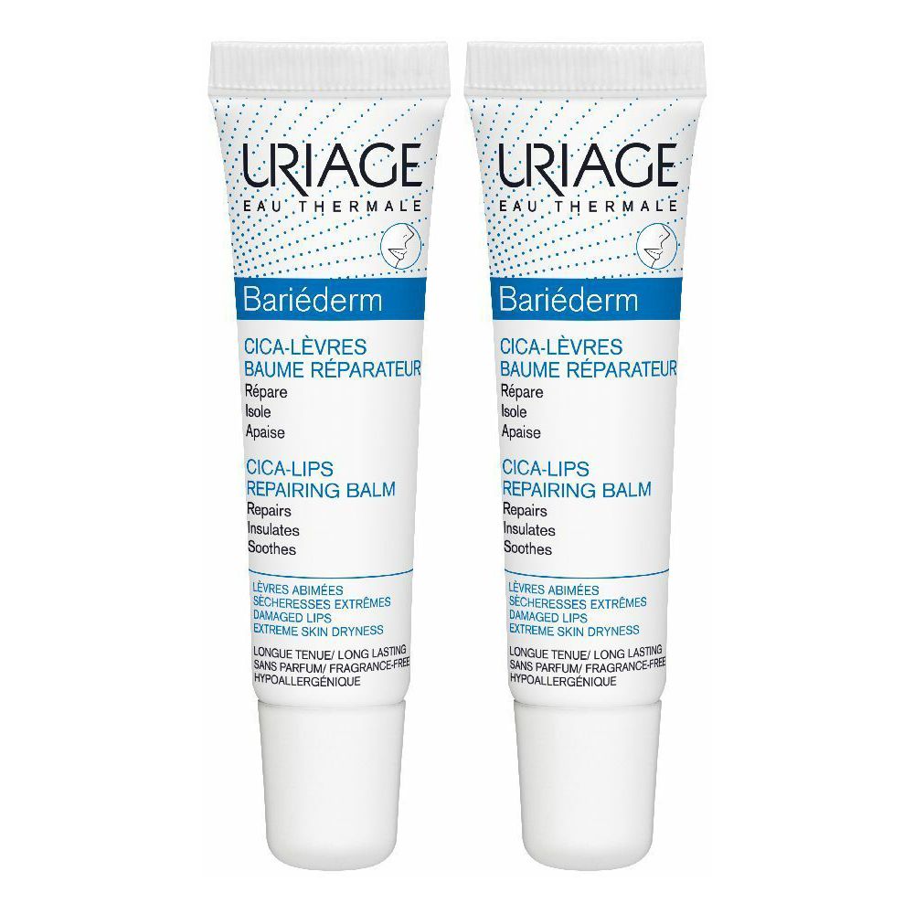 URIAGE Bariéderm Cica-Lèvres Balsamo Isolante Screpolate Set da 2