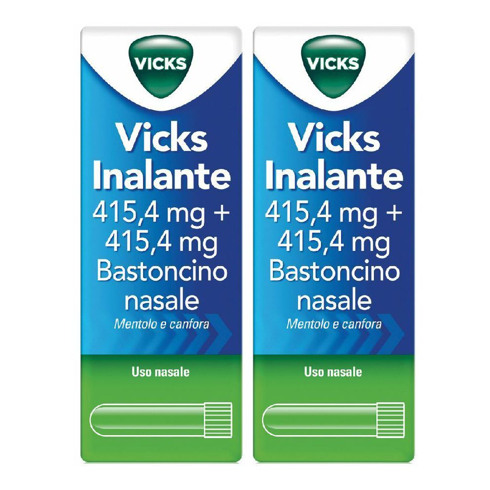 Vicks Inalante 415,4mg + 415,4mg Bastonicino nasale Set da 2