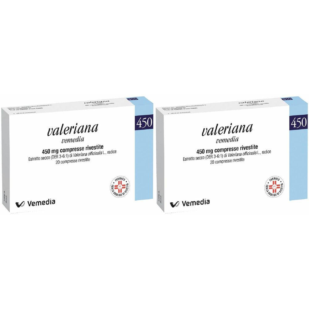 Valeriana Vemedia 450 mg Set da 2
