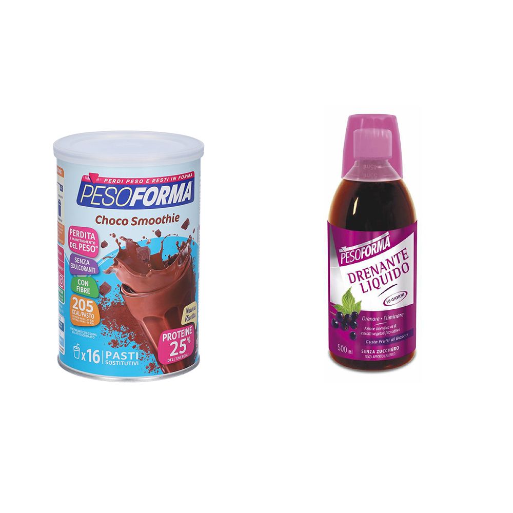 PESOFORMA® Choco Smoothie + Drenante Liquido Frutti di Bosco