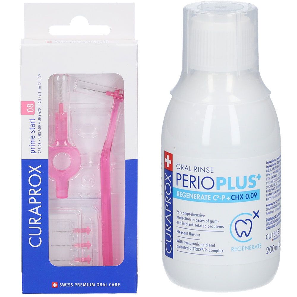 CURAPROX CPS 08 Prime Start + Perioplus+ Regenerate Collutorio