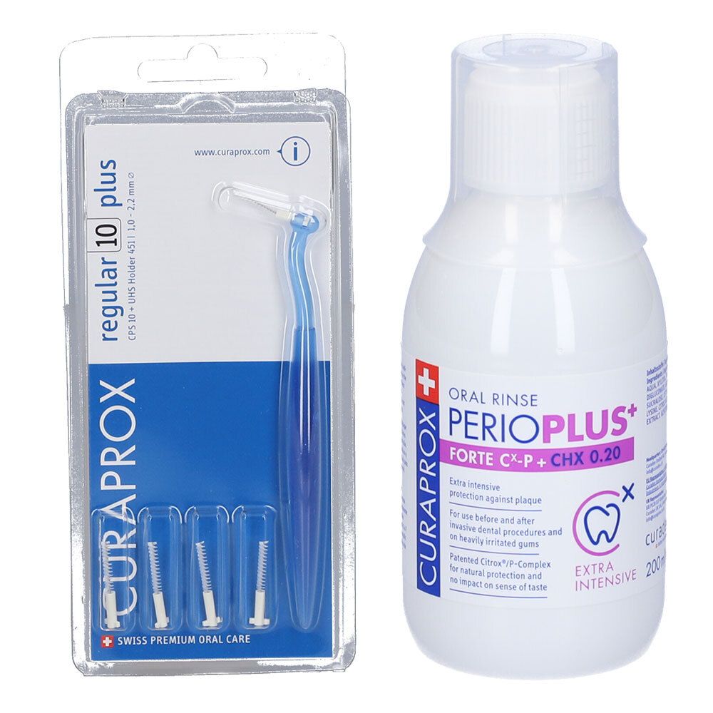CURAPROX Cps Regular 1.0 mm Plus + Perioplus+ Forte Cx-p+Chx 0.20 Collutorio