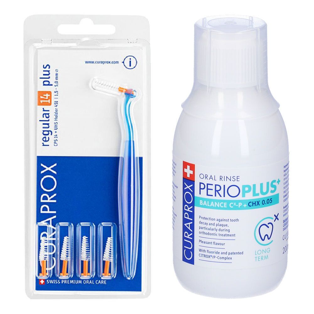CURAPROX CPS Regular 14 + Perioplus+ Balance CX-P+CHX 0.05 Collutorio