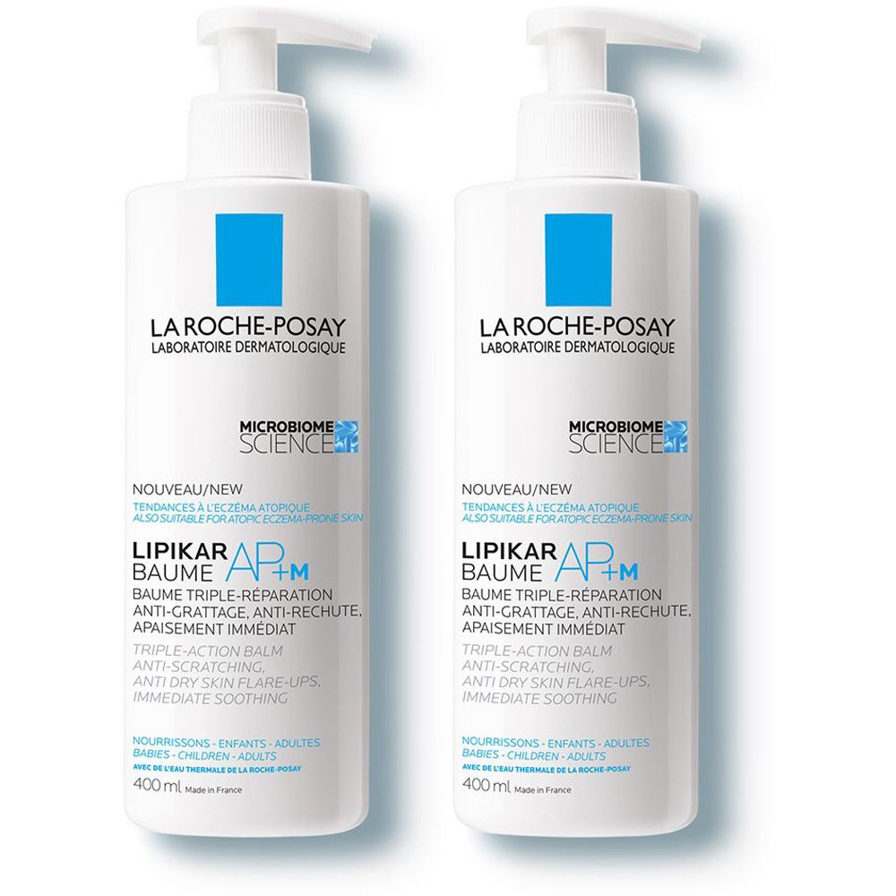 La Roche-Posay Lipikar Crema corpo Balsamo riparatore tripla azione (anti-prurito, anti-ricomparsa, sollievo immediato) 400 ml Set da 2