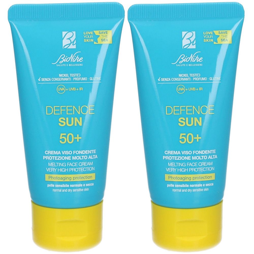 BioNike Defence Sun Crema Viso Fondente SPF 50+ Set da 2