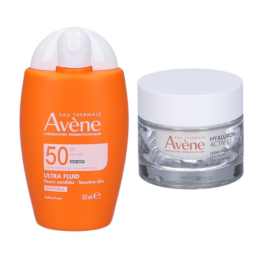 Avène Eau Thermale Set HYALURON ACTIV B3 Crema rigenerante cellulare antirughe + Ultra Fluido Invisibile SPF 50