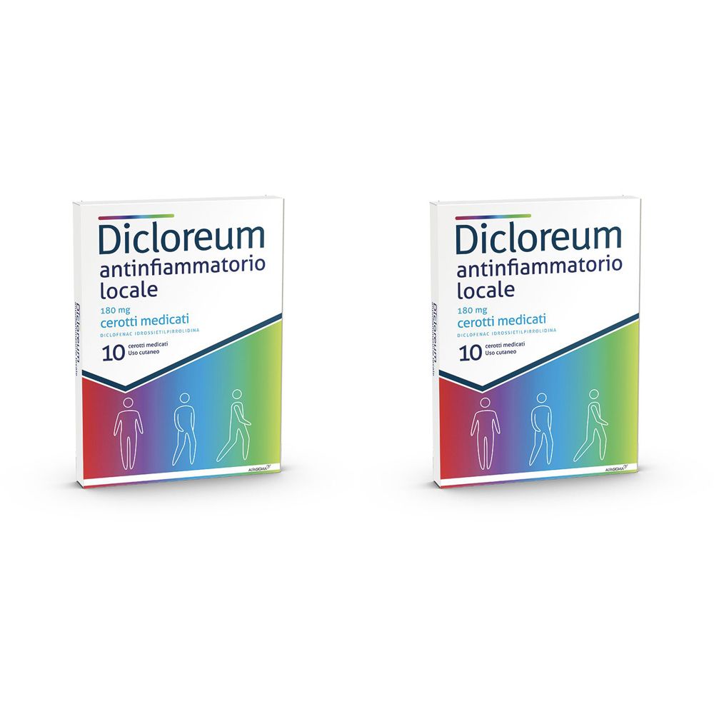 Dicloreum Antinfiammatorio locale 10 cerotti medicati Set da 2