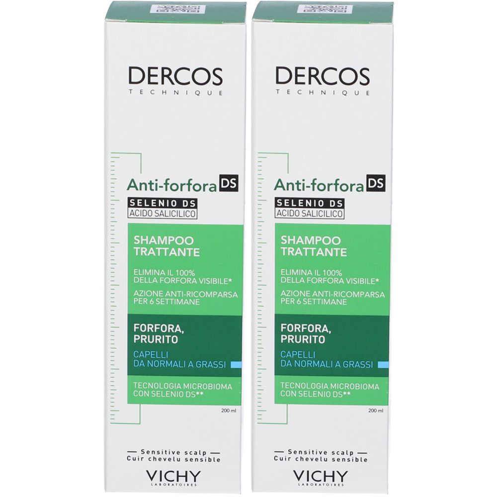 Vichy DT Shampoo Antiforfora DS capelli da normali a grassi 200 ml Set da 2