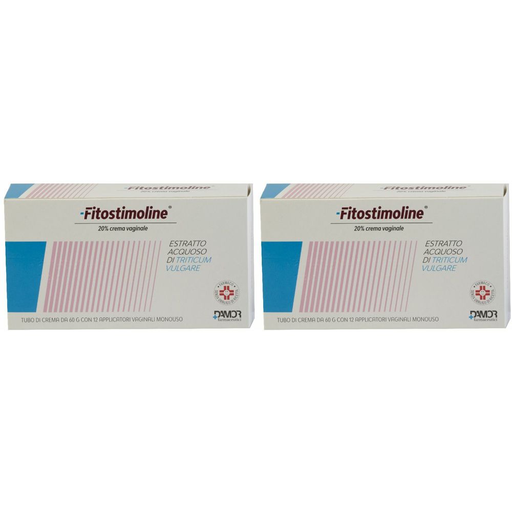 Due scatole di -Fitostimoline 20% crema vaginale. Scritte in italiano.