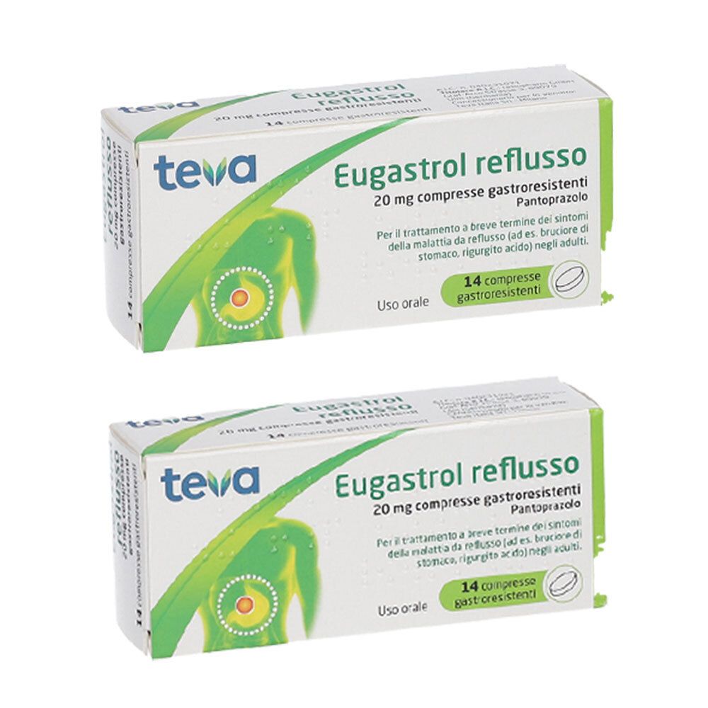 Eugastrol reflusso 14 compresse Set da 2