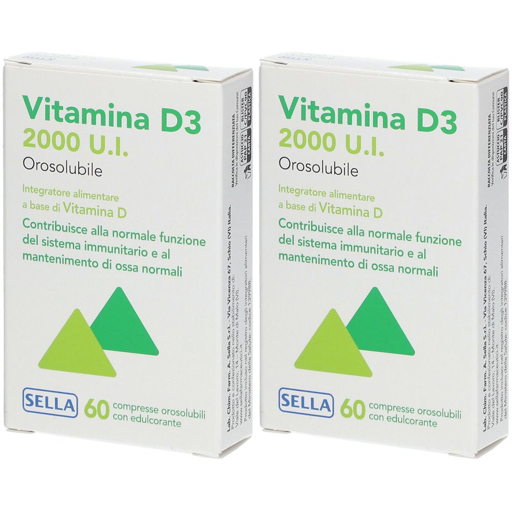 SELLA Vitamina D3 2000 U.I. Orosolubile Set da 2