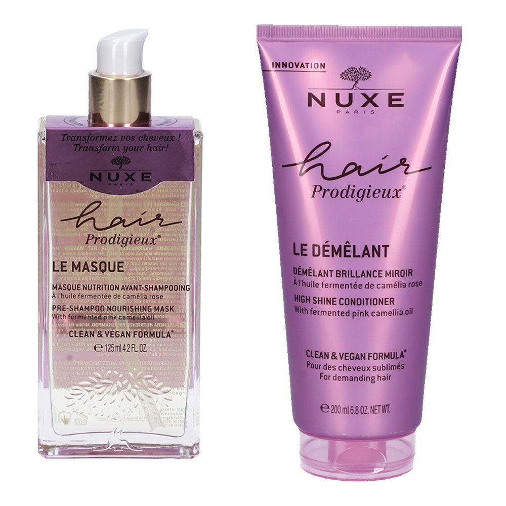 NUXE Hair Prodigieux® Maschera Nutriente Pre-Shampoo + Balsamo Districante Effetto Lucentezza