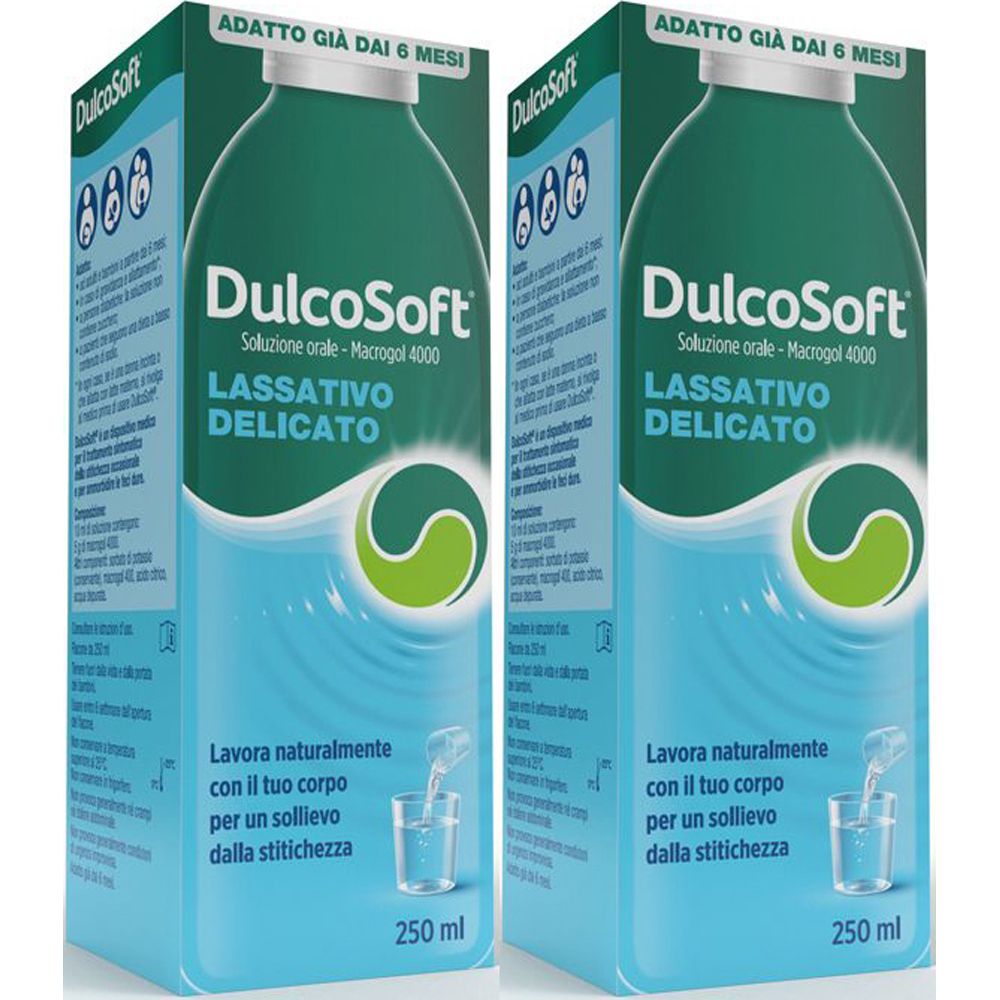 Dulcosoft Soluzione Orale, Lassativo, Macrogol per Stitichezza Set da 2