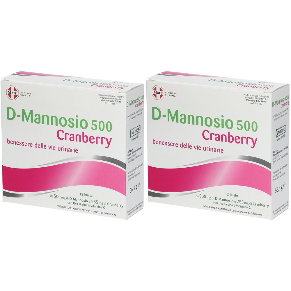 Matt® Pharma D-Mannosio 500 Cranberry Set da 2