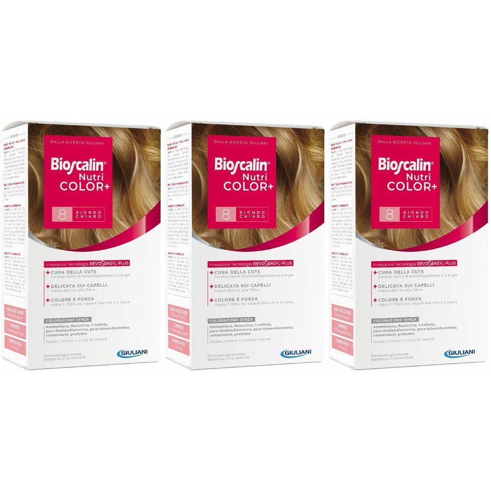 Bioscalin® Nutri COLOR+ 8 Biondo Chiaro Set da 3
