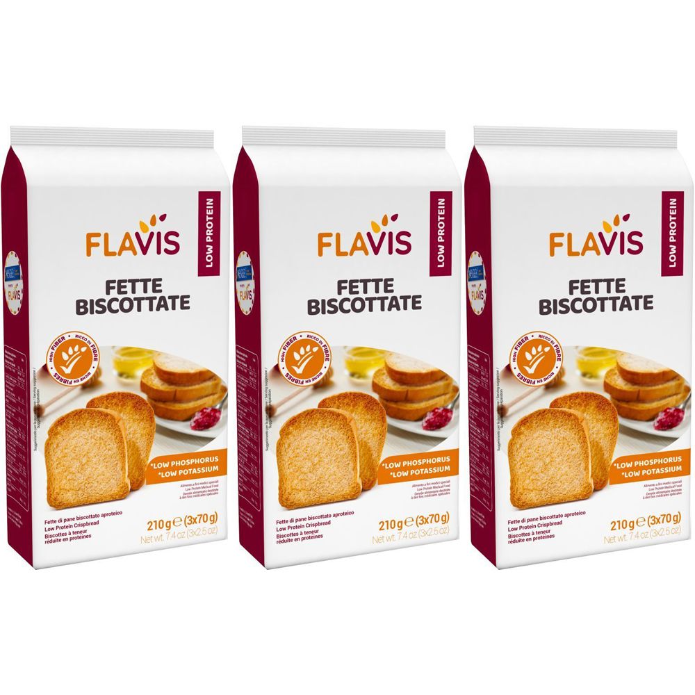 FLAVIS Fette Biscottate Set da 3