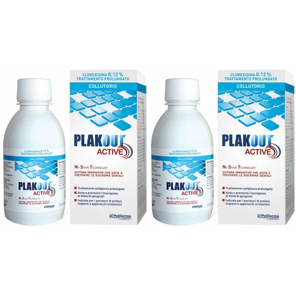 Plakout® Active Collutorio 0,12 % Set da 2