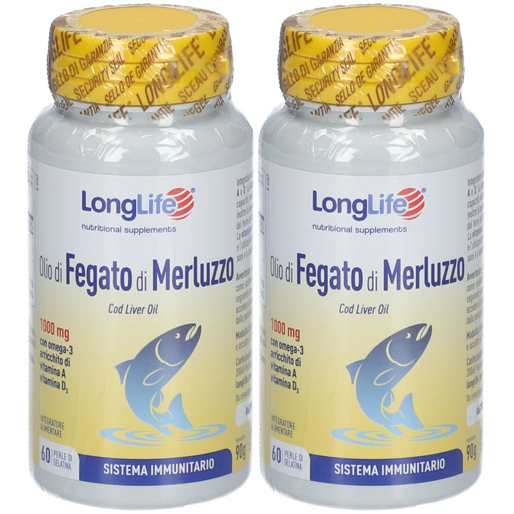 LongLife® Olio di Fegato di Merluzzo Perle Set da 2