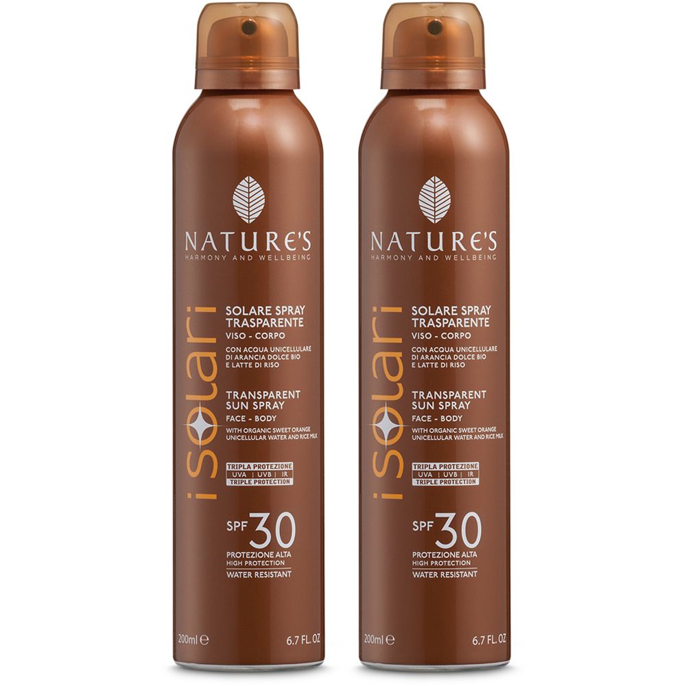 NATURE'S iSolari Solare Spray Trasparente SPF 30 set da 2