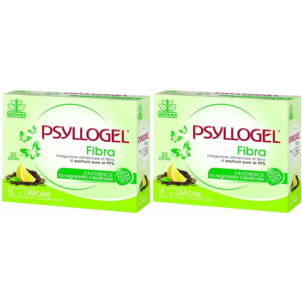 PSYLLOGEL® Fibra Tè Al Limone Bustine Set da 2