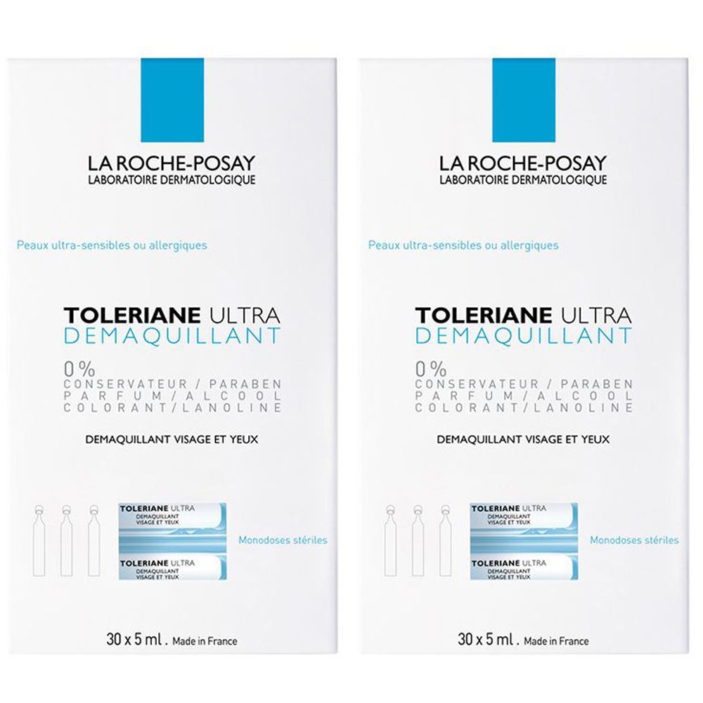 La Roche-Posay Toleriane Ultra Struccante Purificante 30 X 5 ml Set da 2