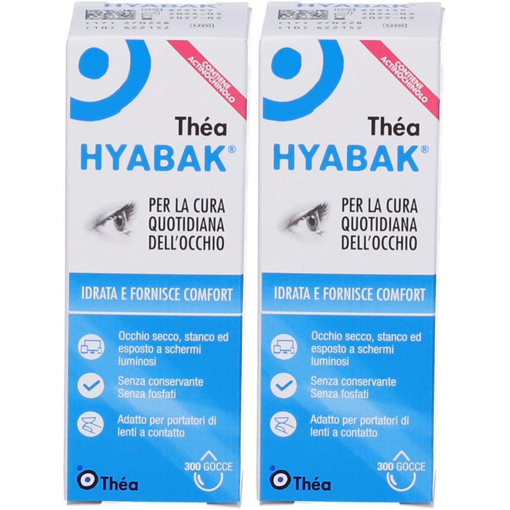 Hyabak 0.15% Ialuronato di sodio Set da 2