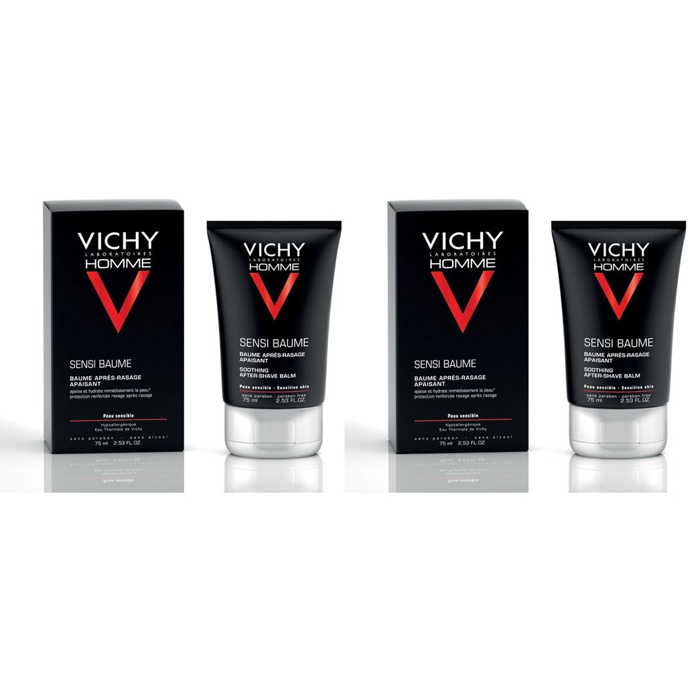 Vichy Homme Sensi Baume Minéral Ca Balsamo dopobarba lenitivo 75 ml Set da 2