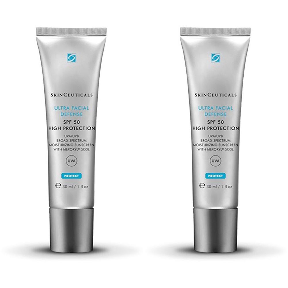 SkinCeuticals Ultra Facial UV Defense SPF 50+ Crema solare idratante ad ampio spettro UVA/UVB con Mexoril® SX/XL 30 ml Set da 2