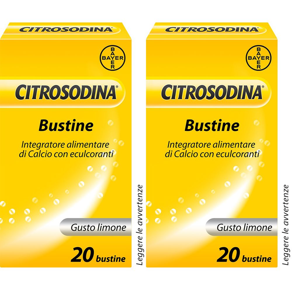 Citrosodina Effervescente Digestivo con Calcio Bustine Limone Set da 2