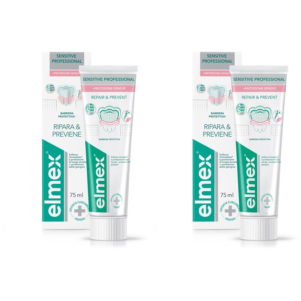 elmex® Dentifricio Sesitive Professionale™ Ripara & Previene Set da 2
