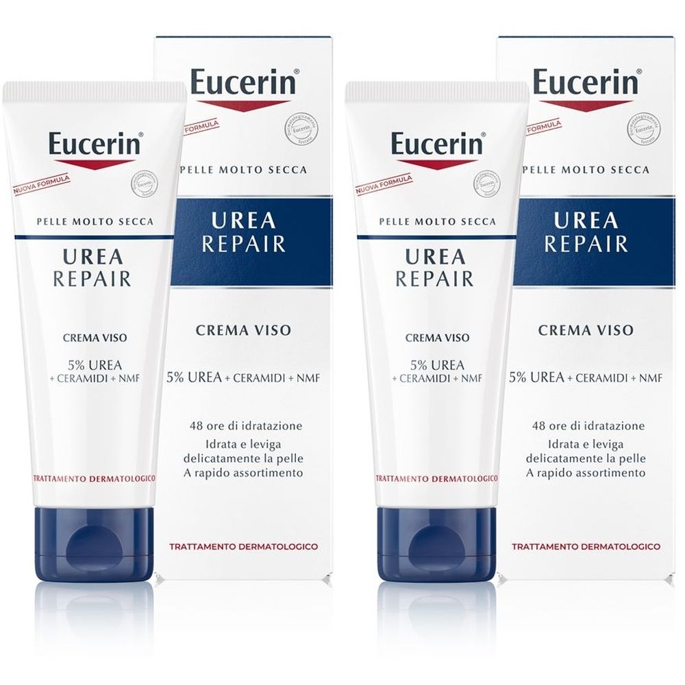 Eucerin UreaRepair Crema Viso 5% Urea 50 ml Set da 2
