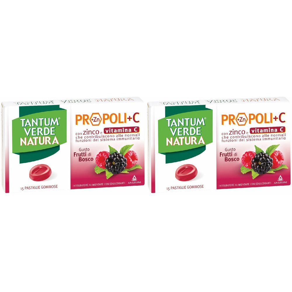 Angelini Tantum® Verde Natura Propoli+C  gusto frutti di bosco Set da 2