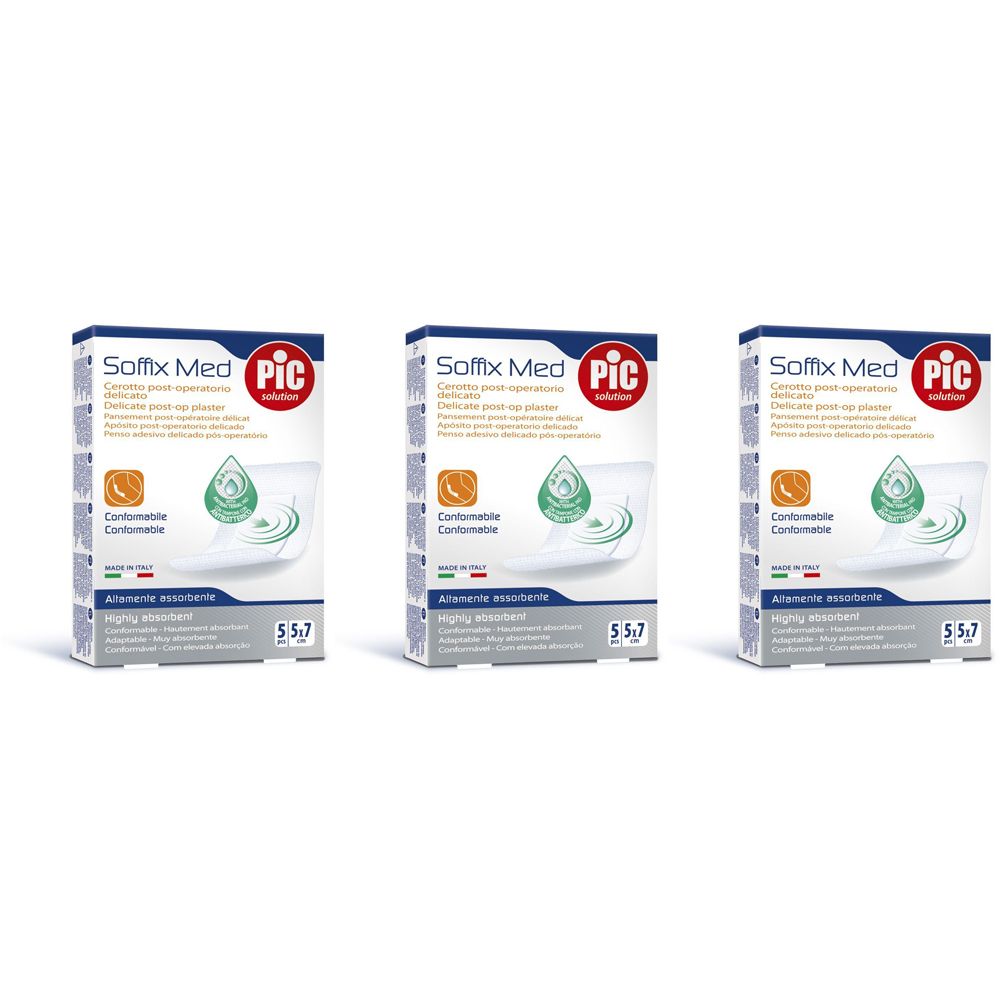Pic® Soffix Med Cerotto post-operatorio 5x7 cm Set da 3