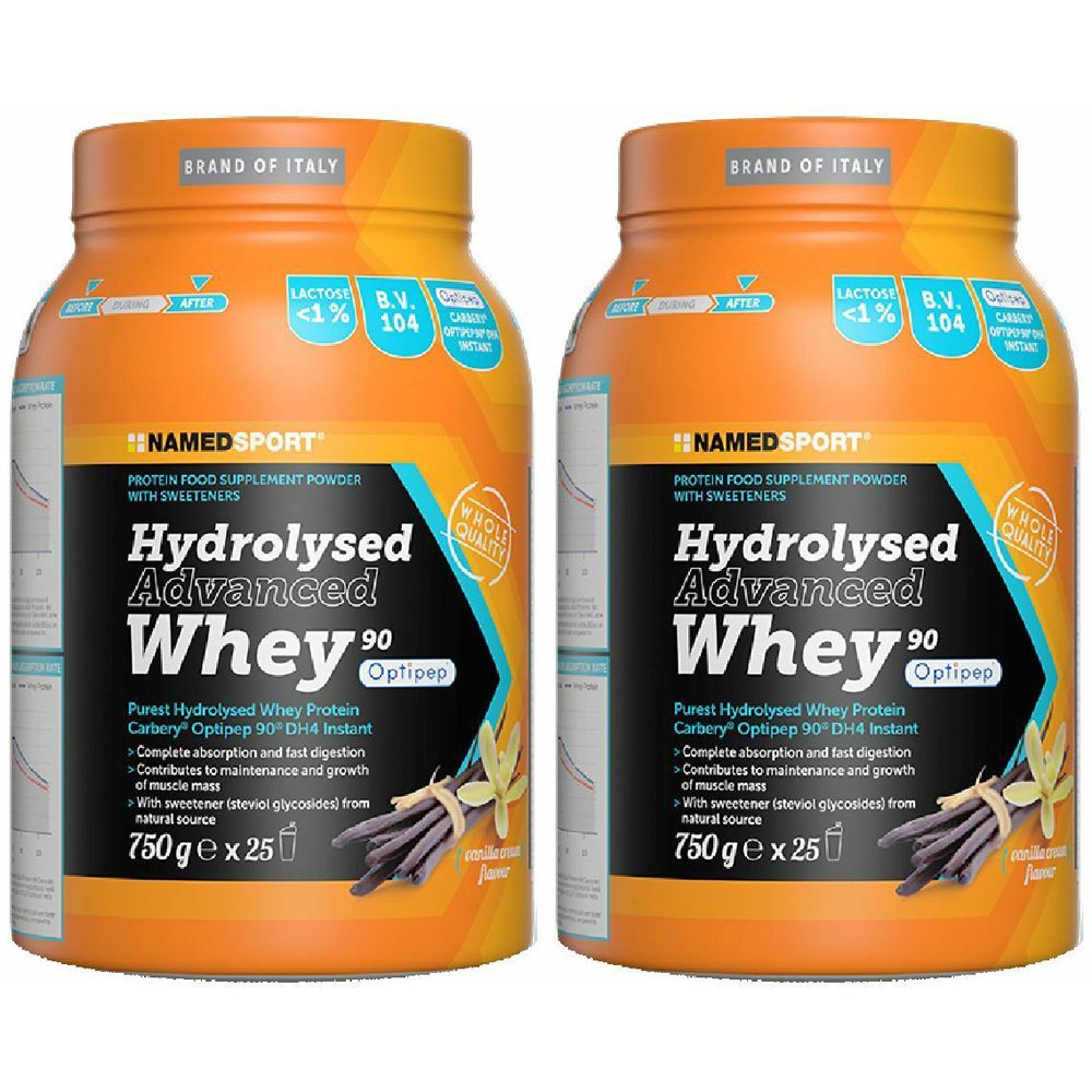 NAMEDSPORT® Hyrdolysed Advanced Whey 90 Vanilla Cream Flavour Set da 2