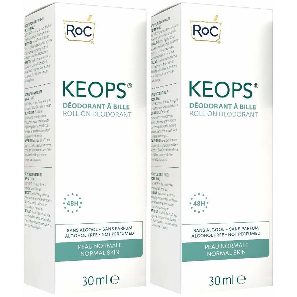 KEOPS Deodorante Roll-On Pelle Normale Set da 2