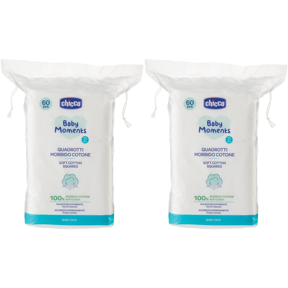 Chicco Quadrotti Morbido Cotone Set da 2