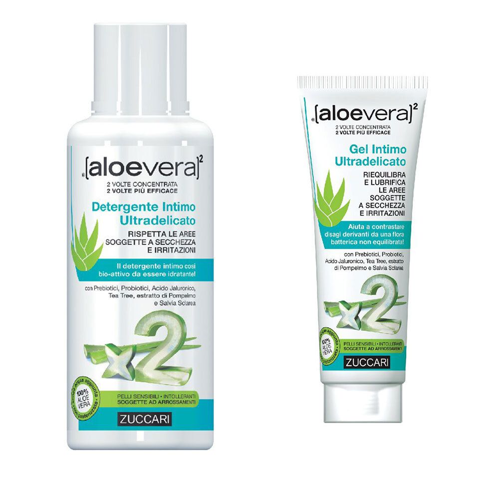 ®[aloevera]² Detergente Intimo Ultradelicato Flacone da 250ml + Flacone da 80ml