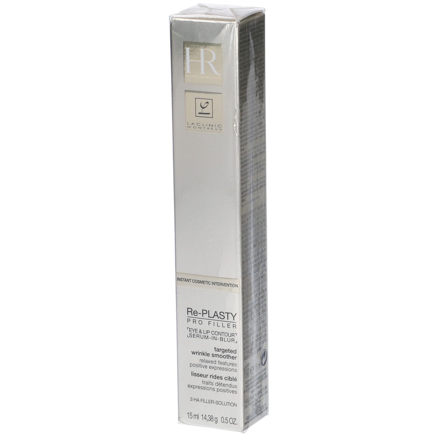 Schachtel mit Serum. Aufschrift: Re-Plasty Pro Filler. Marke HR. 15 ml.