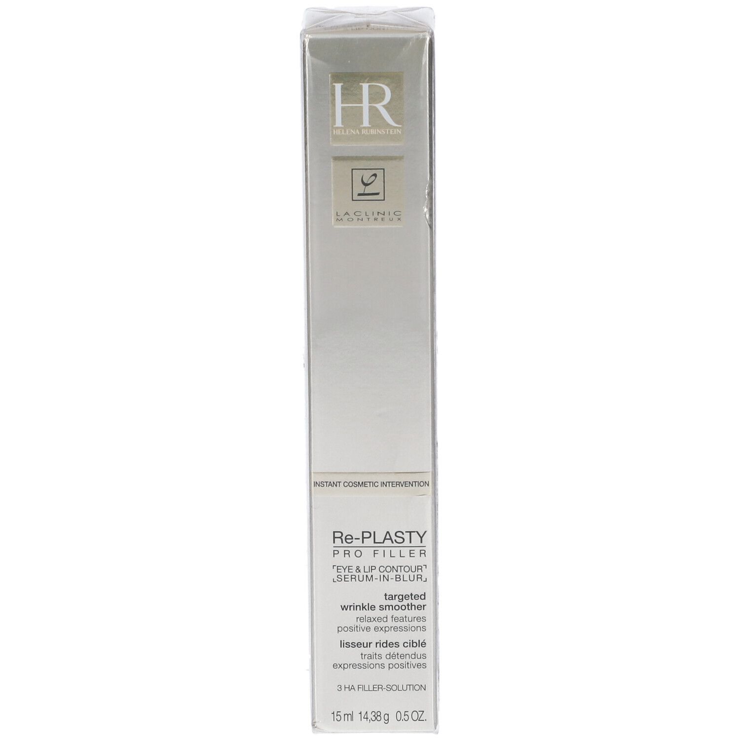 Schachtel mit Serum. Aufschrift: Re-Plasty Pro Filler. Marke HR. 15 ml.
