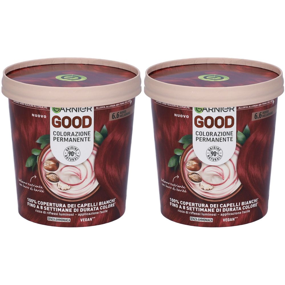 Garnier Good Colorazione Permanente 6.6 Rosso Melograno Set da 2