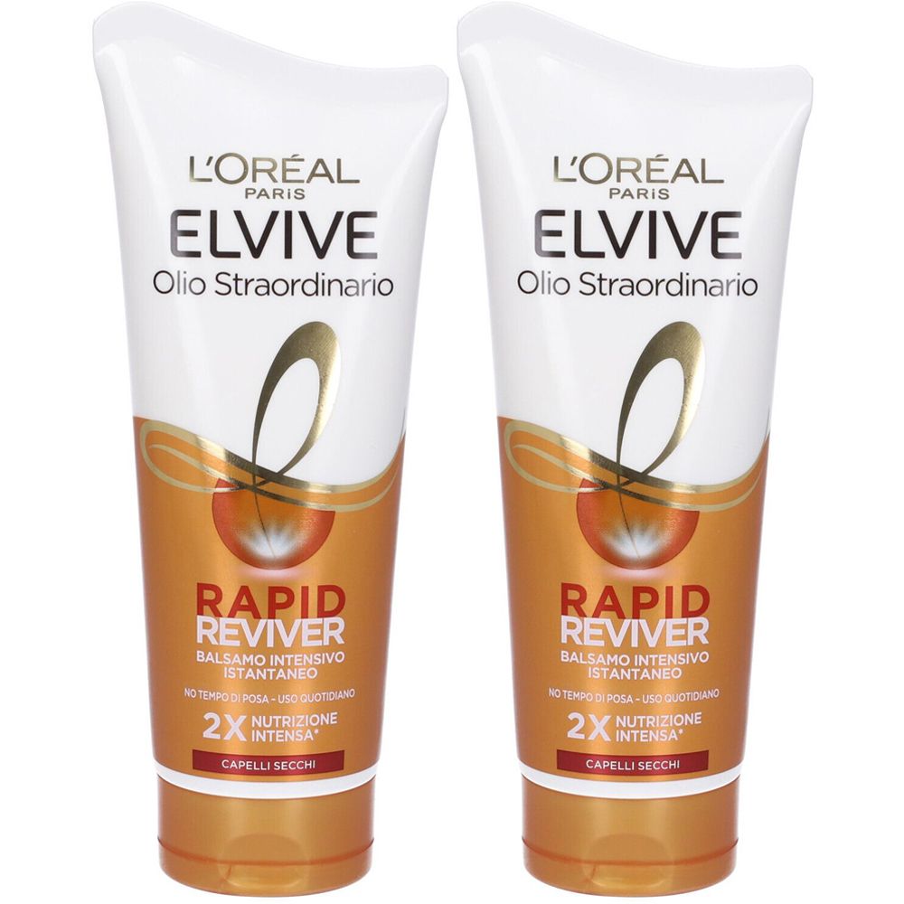 L'Oréal Paris Balsamo Istantaneo Rapid Reviver Elvive Olio Straordinario Capelli Secchi Set da 2