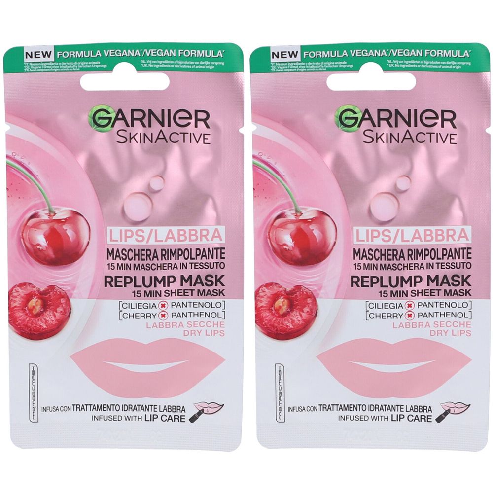 Garnier Maschera in Tessuto Labbra Rimpolpante Set da 2
