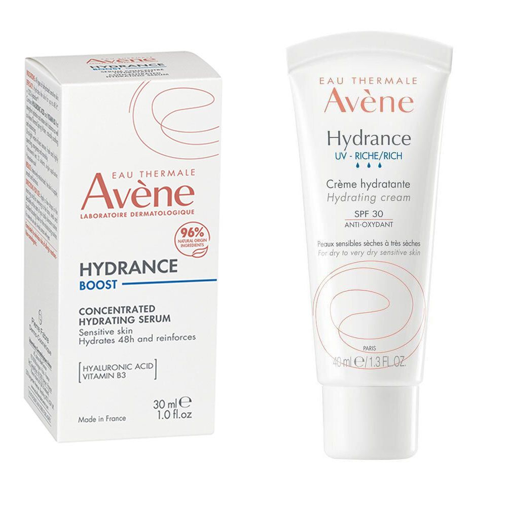 Avène Hydrance Boost Siero Concentrato Idratante + Ricca Crema Idratante SPF30