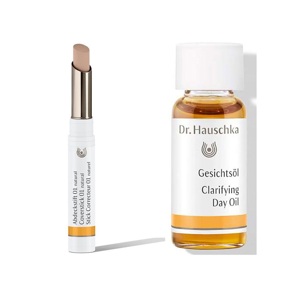 Dr. Hauschka Correttore Stick Purificante 01 Natural + Olio Riequilibrante per il Giorno