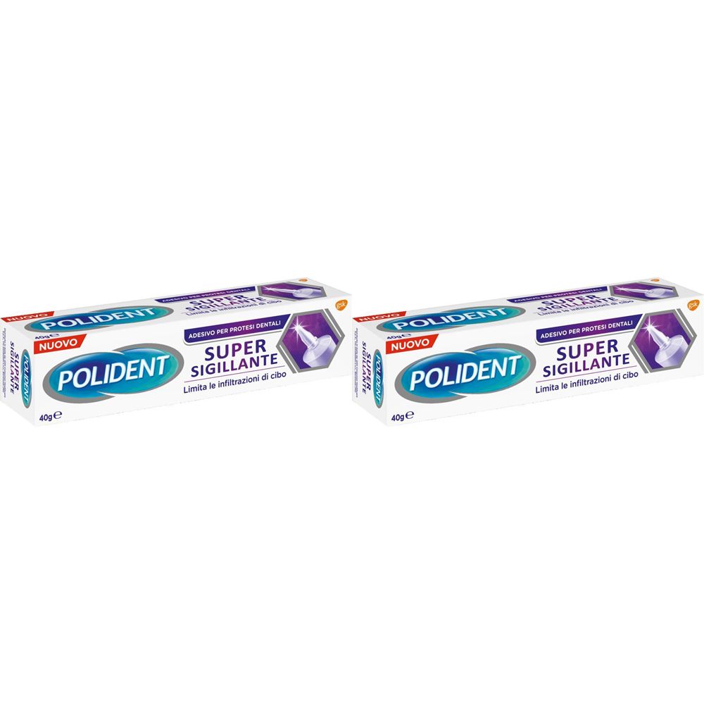 Polident Super Sigillante, Adesivo per Protesi Dentale Set da 2