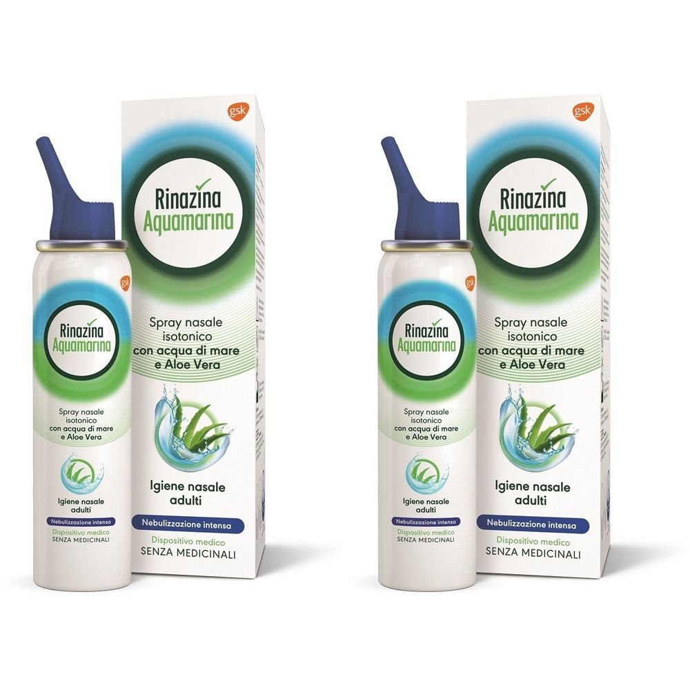 Rinazina Aquamarina Isotonica Aloe Forte Spray Set da 2
