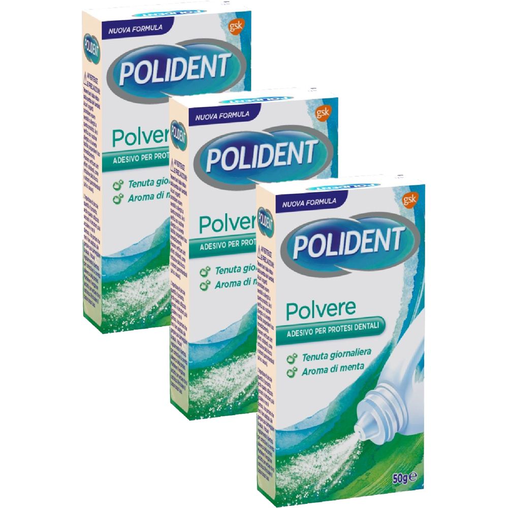 POLIDENT Polvere Set da 3