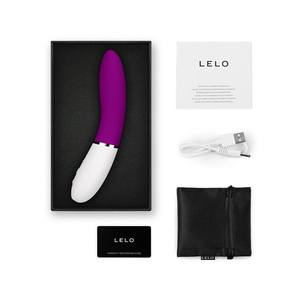 Verpackungsinhalt: Vibrator, Ladekabel, Beutel, Garantiekarte, Anleitung. Marke LELO.