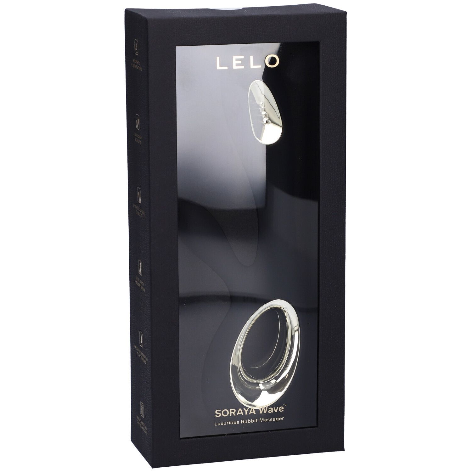 Confezione nera con finestra. Vibratore LELO SORAYA Wave visibile.