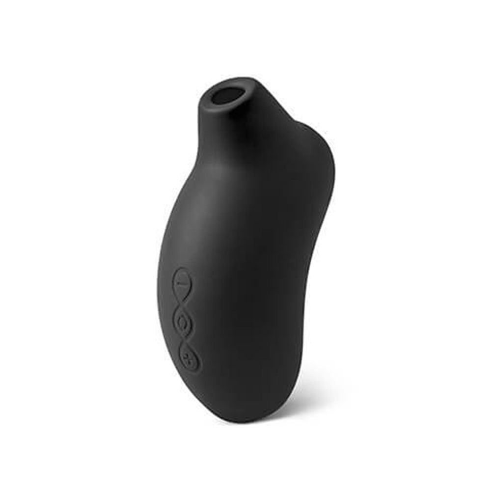 Dispositivo nero ergonomico. Tre pulsanti e apertura superiore. Prodotto benessere.